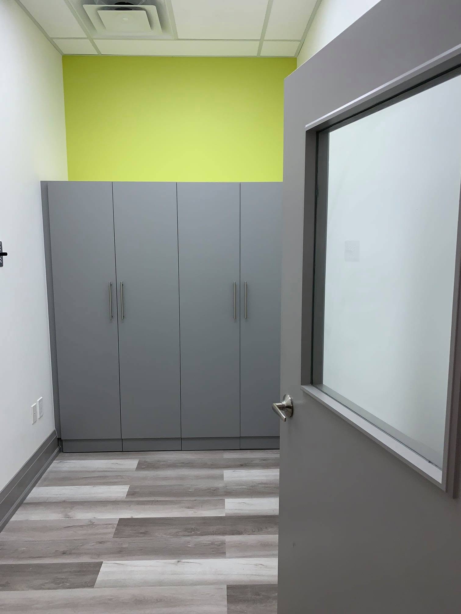 Staff storage and support area within the specialty dental clinic